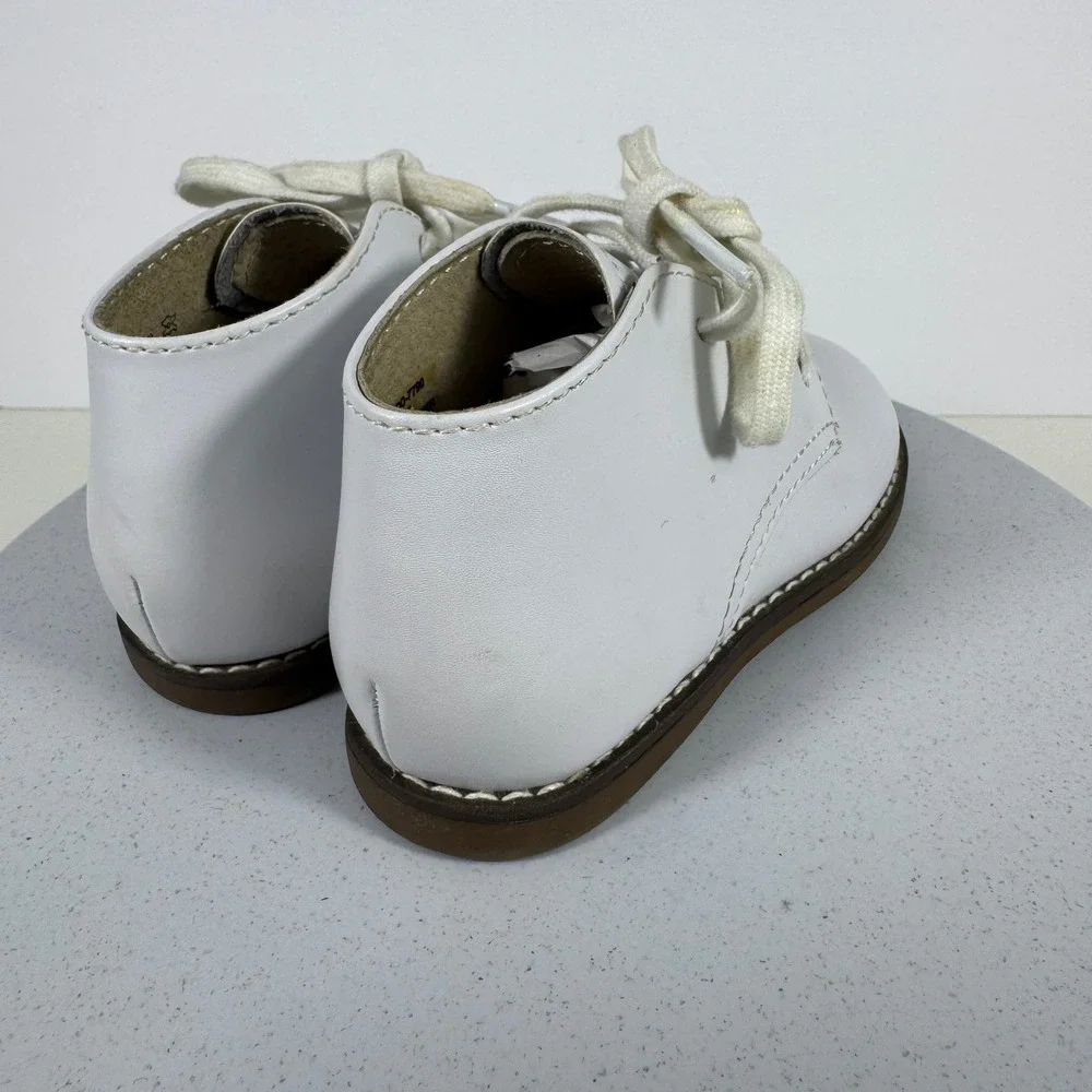 Footmates Todd 7790 White Leather‎ Toddler Walking Shoes Size 6 High Top
